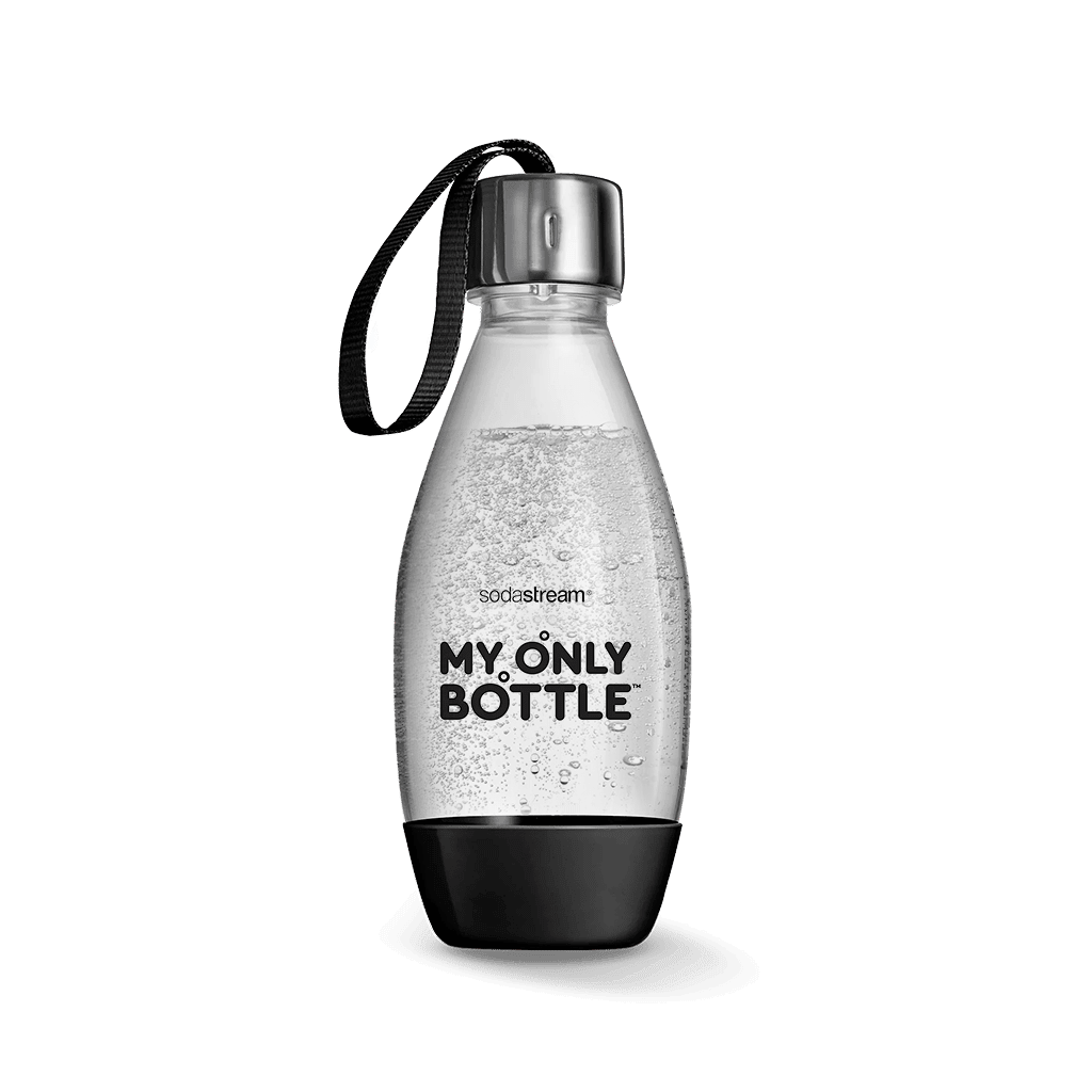 בקבוק פלסטיק אישי בצבע שחור בנפח 0.5 ליטר* - מתאים לשימוש במדיח sodastream
