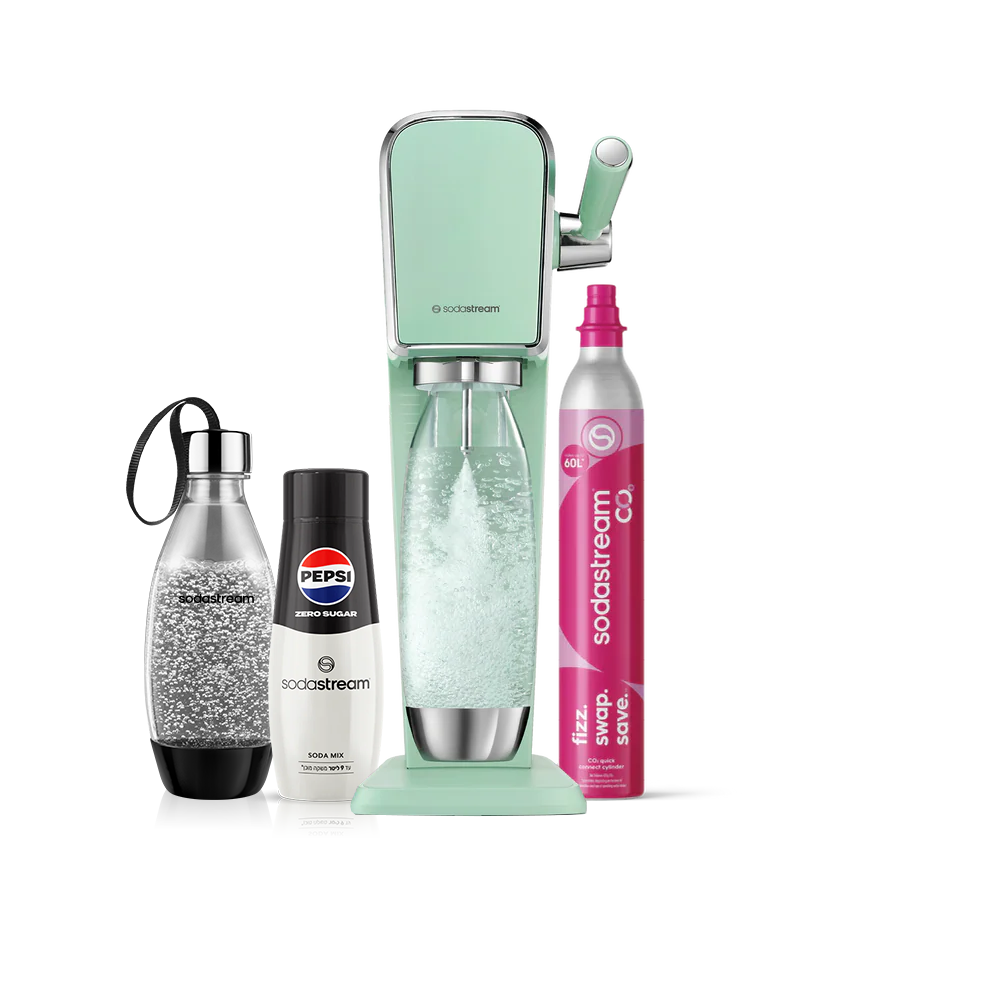 מכשיר סודהסטרים ®ART
משלוח חינם ברכישה מעל 249 ₪
משלוח עד הבית בתוך 5 ימי עסקים
אחריות של שנה למכשיר