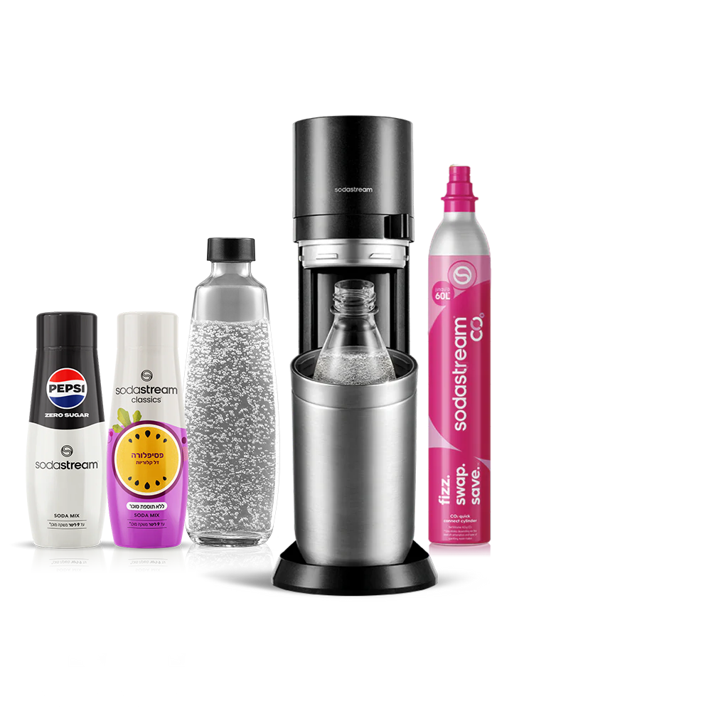 מכשיר סודהסטרים ®DUO
משלוח חינם ברכישה מעל 249 ₪
משלוח עד הבית בתוך 5 ימי עסקים
אחריות של שנה למכשיר