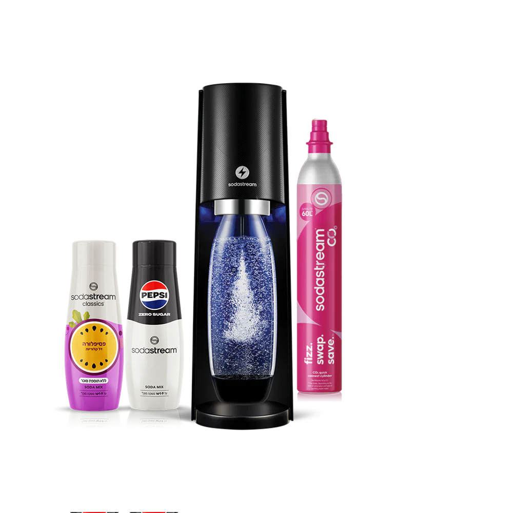 מכשיר סודהסטרים ®E-TERRA חשמלי
משלוח חינם ברכישה מעל 249 ₪
משלוח עד הבית בתוך 5 ימי עסקים
אחריות של שנה למכשיר