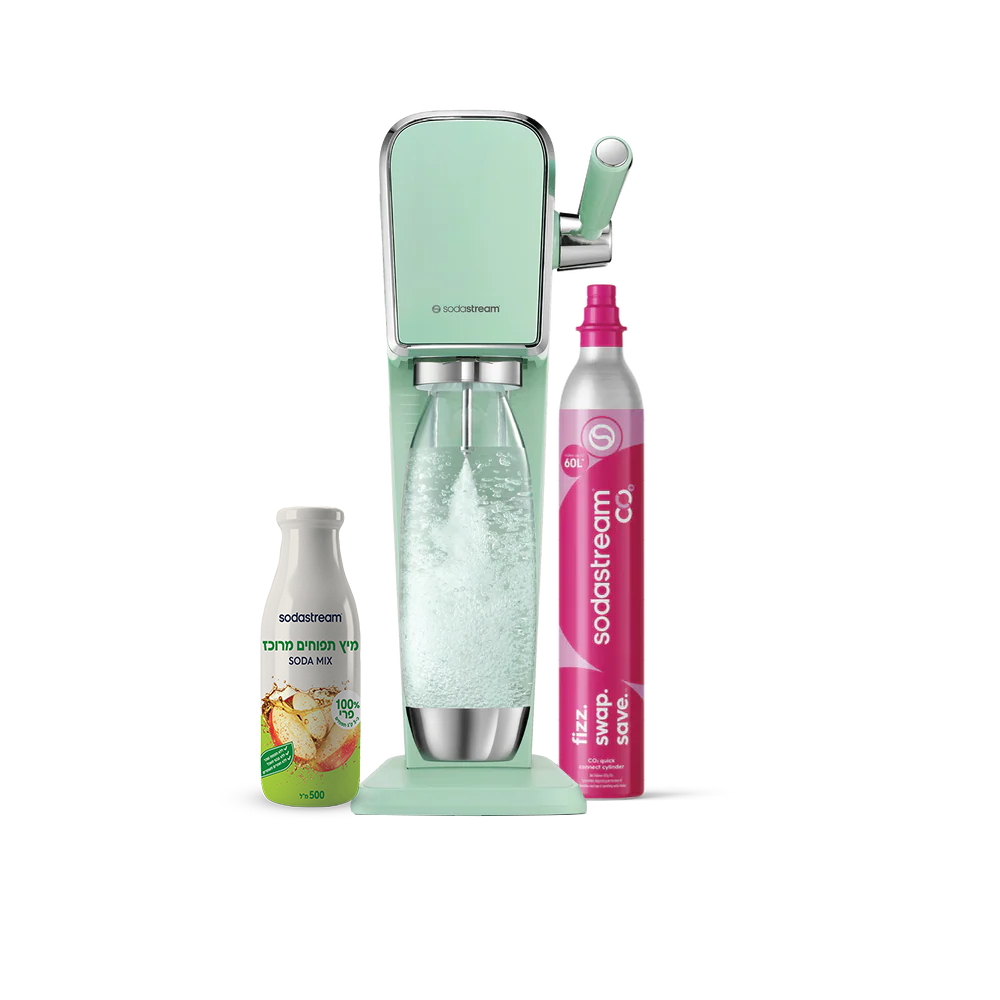 מכשיר סודהסטרים ®ART
משלוח חינם ברכישה מעל 249 ₪
משלוח עד הבית בתוך 5 ימי עסקים
אחריות של שנה למכשיר