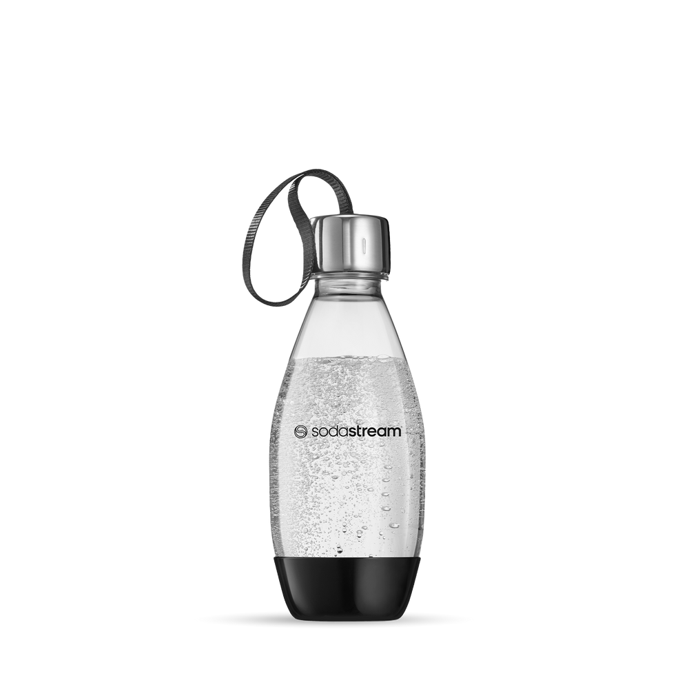 בקבוק הגזה אישי מפלסטיק לשימוש רב פעמי בצבע שחור בנפח 0.5 ליטר*