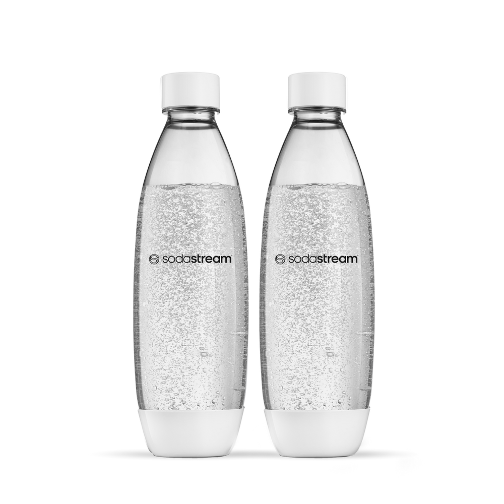 צמד בקבוקי פלסטיק בנפח 1 ליטר* בצבע לבן - מתאימים לשימוש במדיח