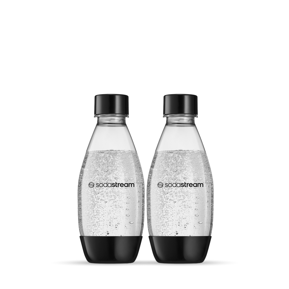 צמד בקבוקי הגזה מפלסטיק לשימוש רב פעמי בצבע שחור בנפח 0.5 ליטר*