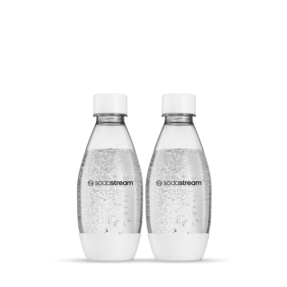 צמד בקבוקי הגזה מפלסטיק לשימוש רב פעמי בצבע לבן בנפח 0.5 ליטר*