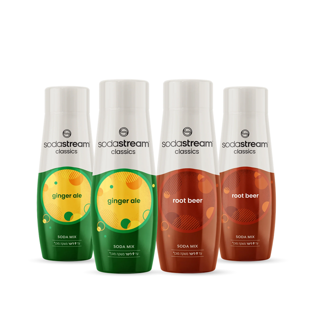 מארז ג'ינג'ר אייל ובירת שורשים (root beer) רביעייה