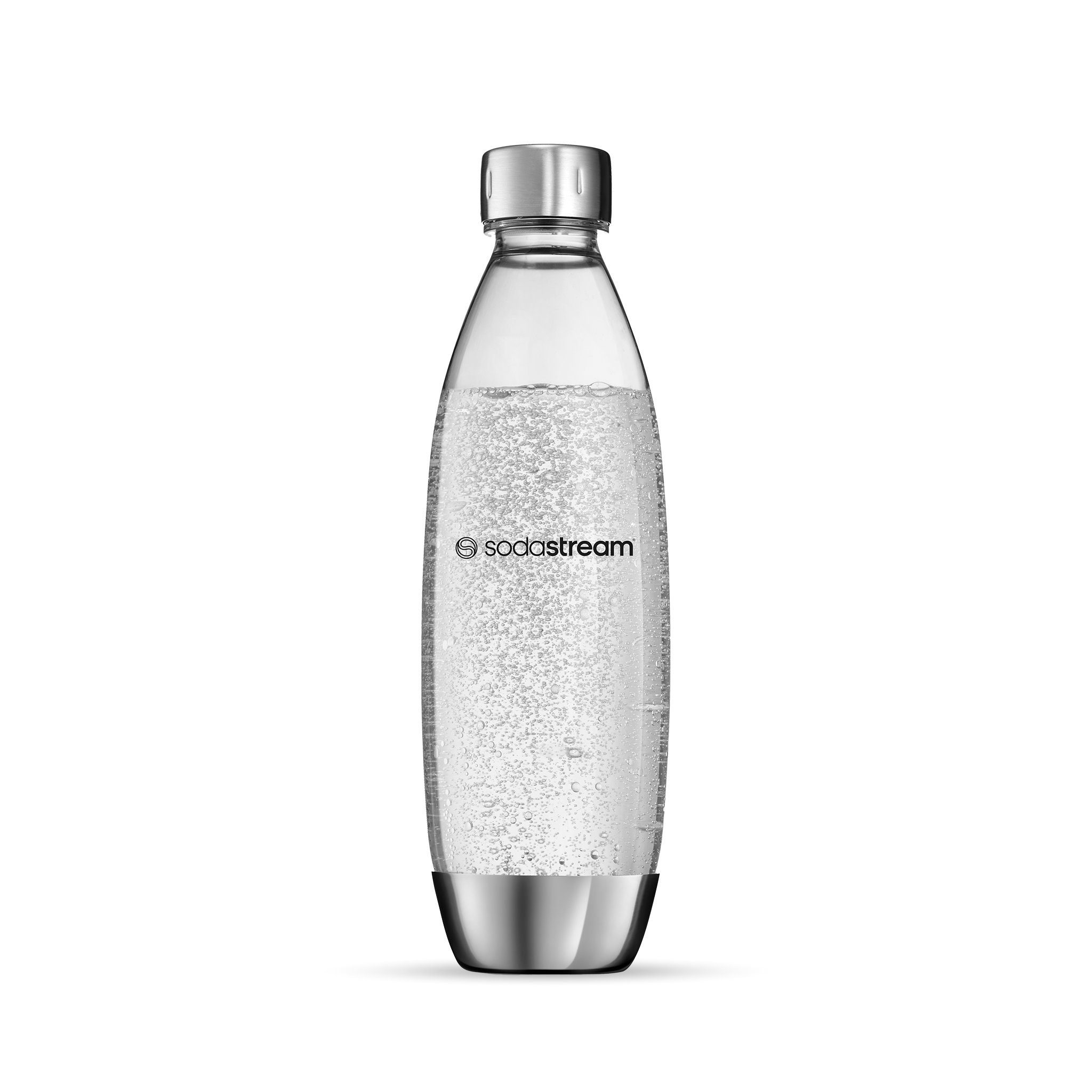 בקבוק פלסטיק בגימור מטאלי בנפח 1 ליטר* - מתאים לשימוש במדיח sodastream