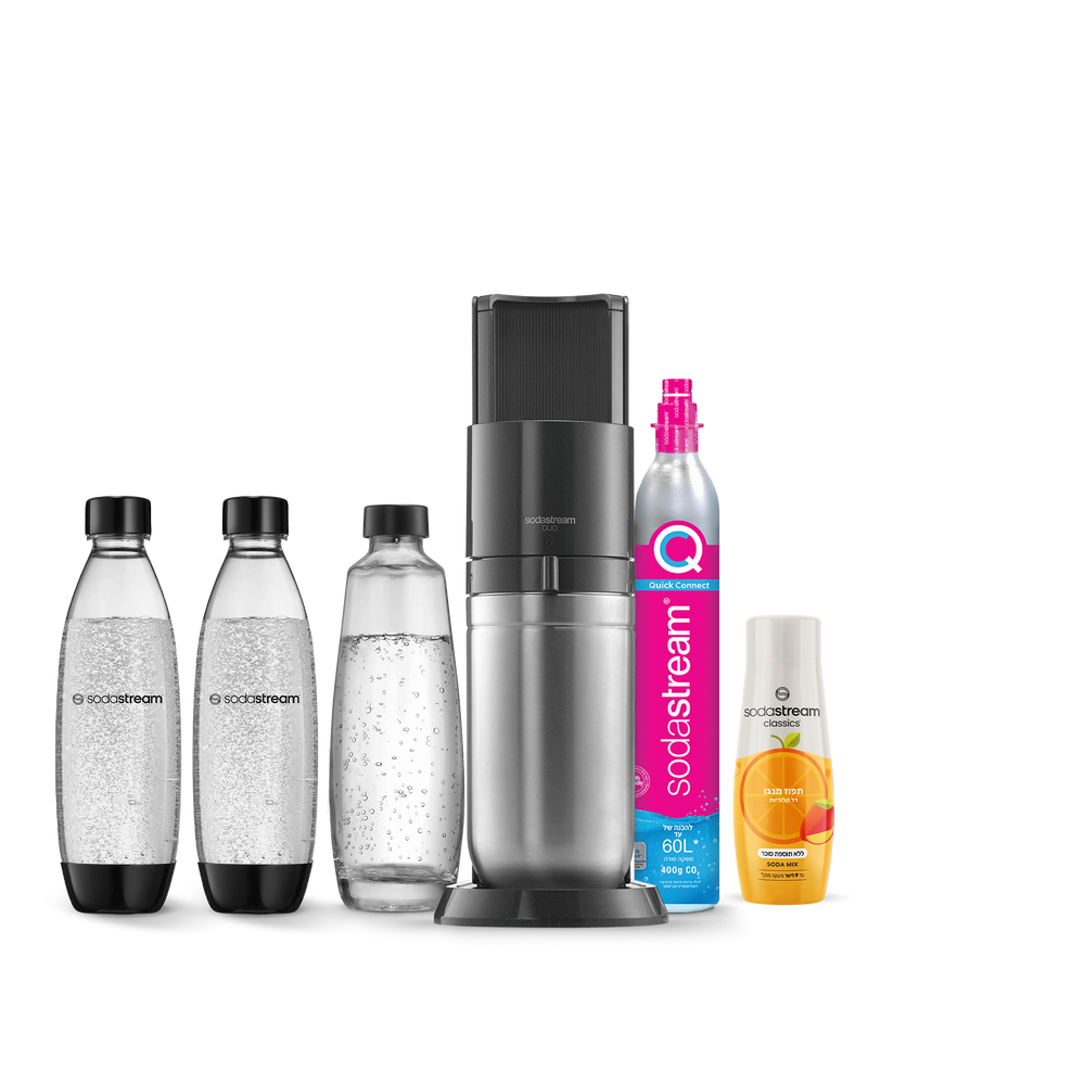 מכשיר סודהסטרים ®DUO
משלוח חינם ברכישה מעל 249 ₪
משלוח עד הבית בתוך 5 ימי עסקים
אחריות של שנה למכשיר