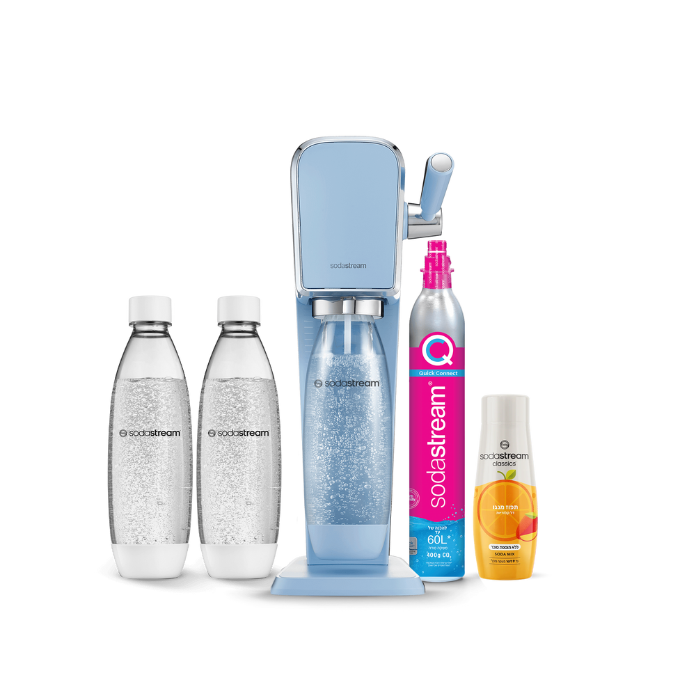 מכשיר סודהסטרים ®ART
משלוח חינם ברכישה מעל 249 ₪
משלוח עד הבית בתוך 5 ימי עסקים
אחריות של שנה למכשיר