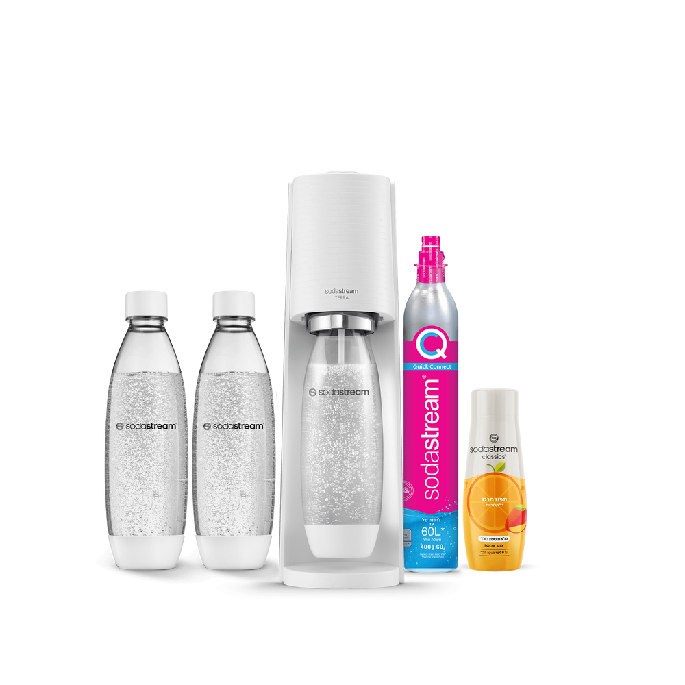 מכשיר סודהסטרים ®TERRA
משלוח חינם ברכישה מעל 249 ₪
משלוח עד הבית בתוך 5 ימי עסקים
אחריות של שנה למכשיר