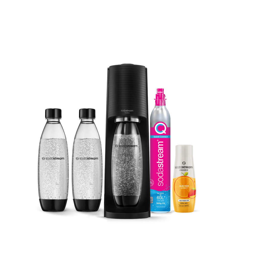 מכשיר סודהסטרים ®TERRA
משלוח חינם ברכישה מעל 249 ₪
משלוח עד הבית בתוך 5 ימי עסקים
אחריות של שנה למכשיר