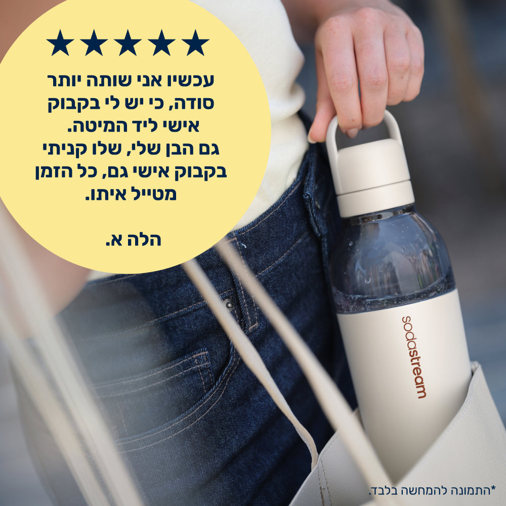 Fizz & Go® Easy Mix - בקבוק הגזה בצבע חול ים בנפח 0.71 ליטר* – 2