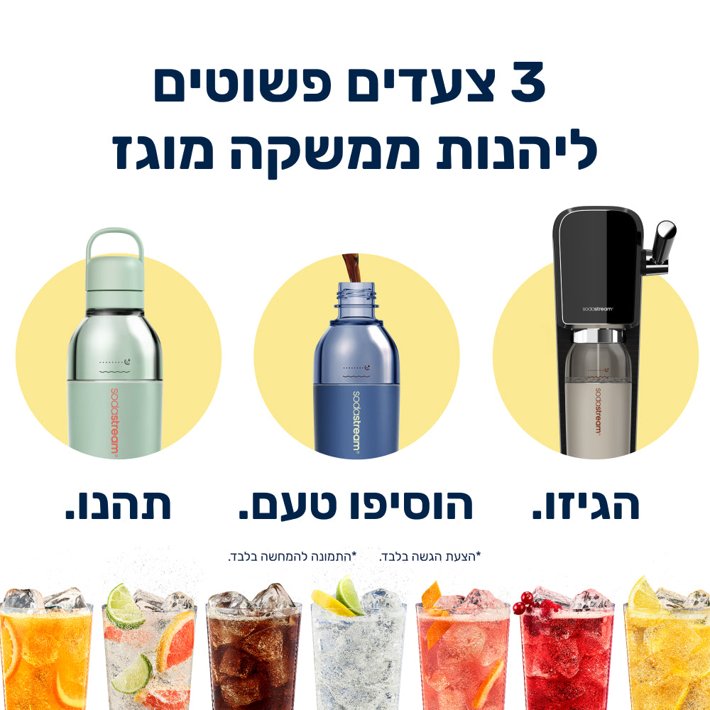 Fizz & Go® Easy Mix - בקבוק הגזה בצבע חול ים בנפח 0.71 ליטר* – 4