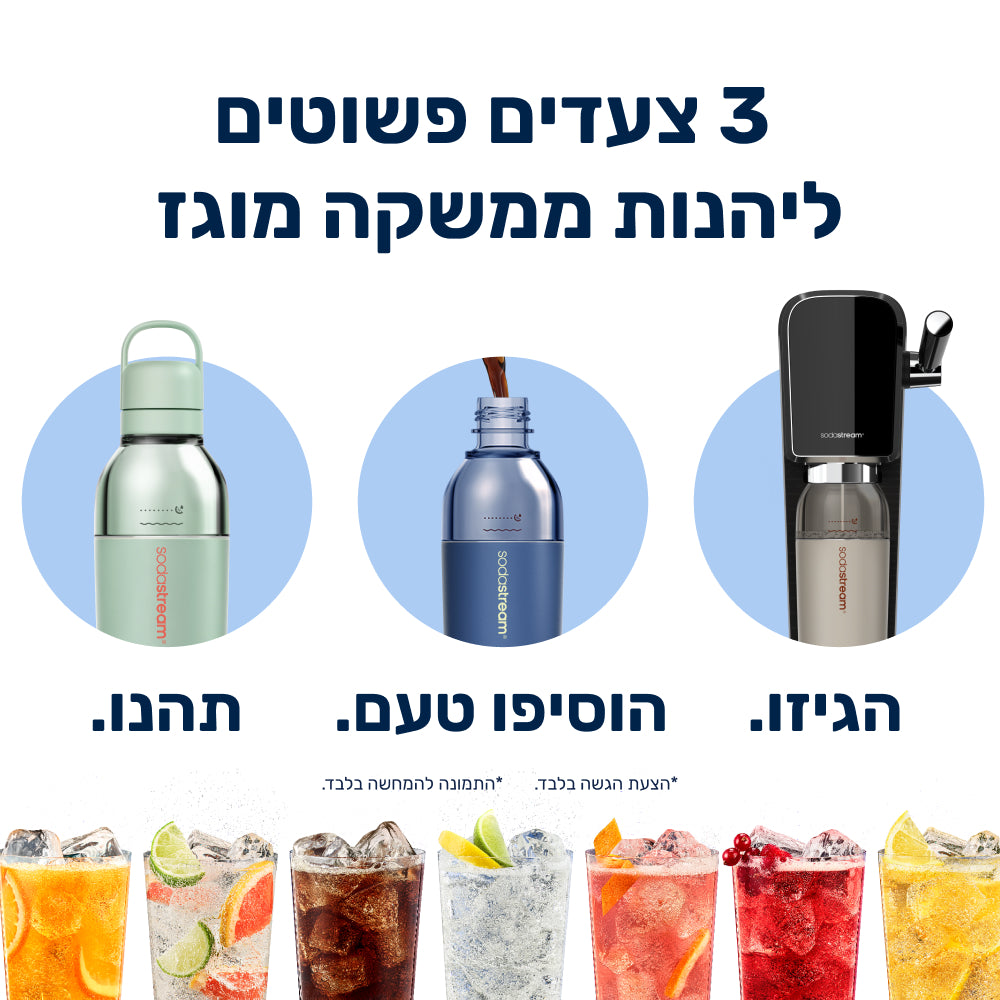 Fizz & Go® Easy Mix - בקבוק הגזה בצבע כחול סערה בנפח 0.71 ליטר* – 4
