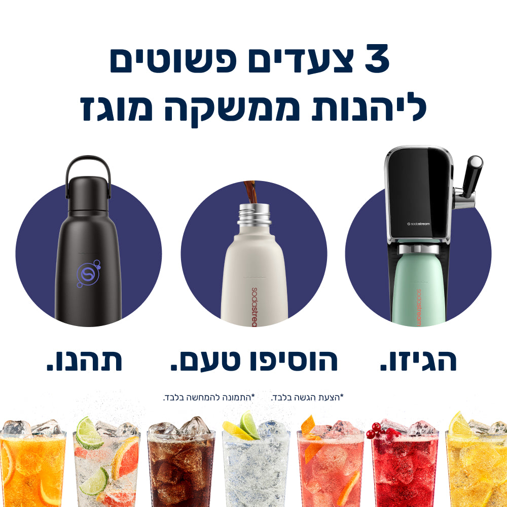 FIZZ & GO® Stainless Steel - בקבוק הגזה תרמי בצבע שחור בנפח 0.9 ליטר* – 6