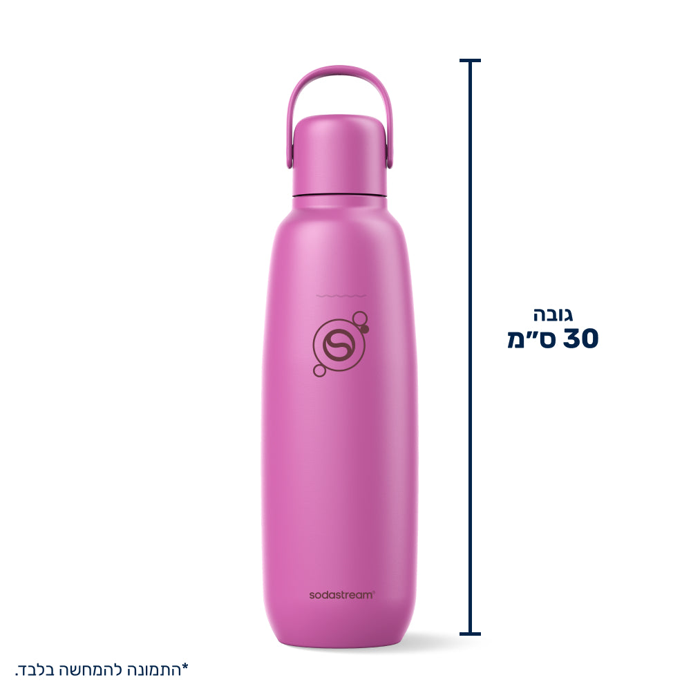 FIZZ & GO® Stainless Steel - בקבוק הגזה תרמי בצבע ורוד בנפח 0.9 ליטר* – 5