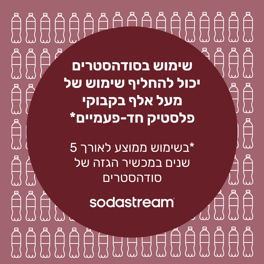 FIZZ & GO® Stainless Steel - בקבוק הגזה תרמי בצבע בורדו בנפח 0.9 ליטר* – 3