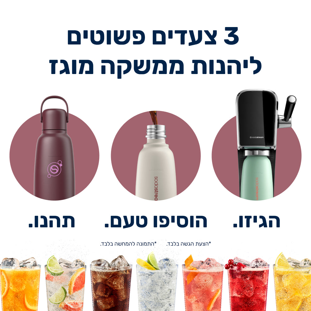 FIZZ & GO® Stainless Steel - בקבוק הגזה תרמי בצבע בורדו בנפח 0.9 ליטר* – 6