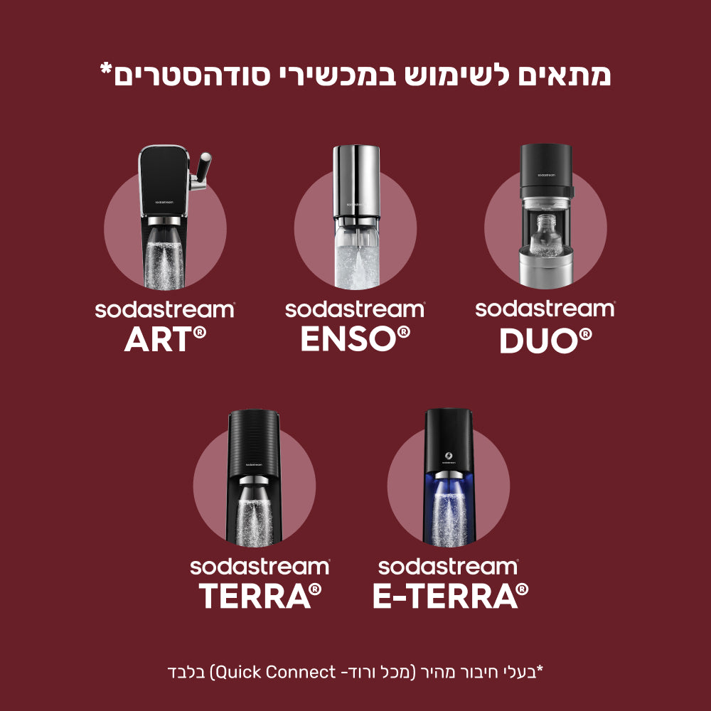 FIZZ & GO® Stainless Steel - בקבוק הגזה תרמי בצבע בורדו בנפח 0.9 ליטר* – 7