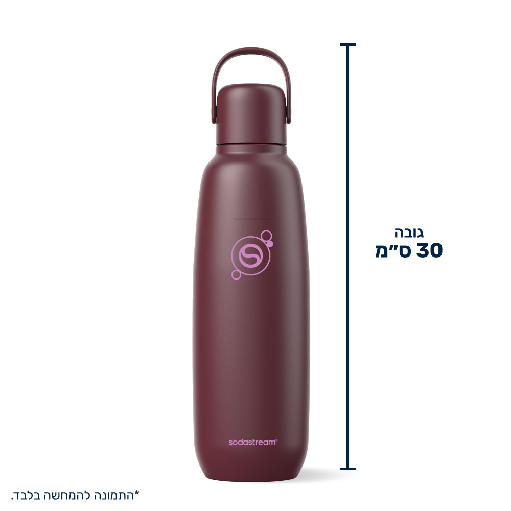 FIZZ & GO® Stainless Steel - בקבוק הגזה תרמי בצבע בורדו בנפח 0.9 ליטר* – 8