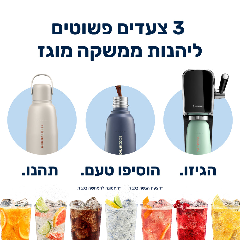 FIZZ & GO® Stainless Steel - בקבוק הגזה תרמי בצבע חול ים בנפח 0.9 ליטר* – 6