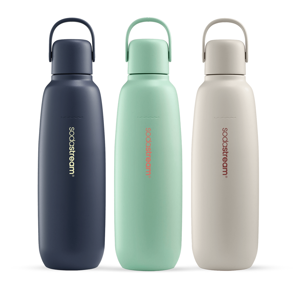 FIZZ & GO® Stainless Steel - שלישיית בקבוקי הגזה תרמיים בנפח 0.9 ליטר*