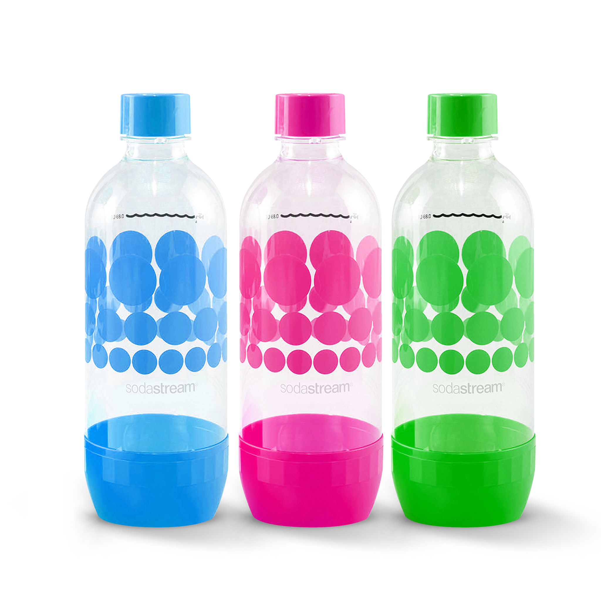 שלישיית בקבוקי פלסטיק בעיצוב נקודות בנפח 1 ליטר*
