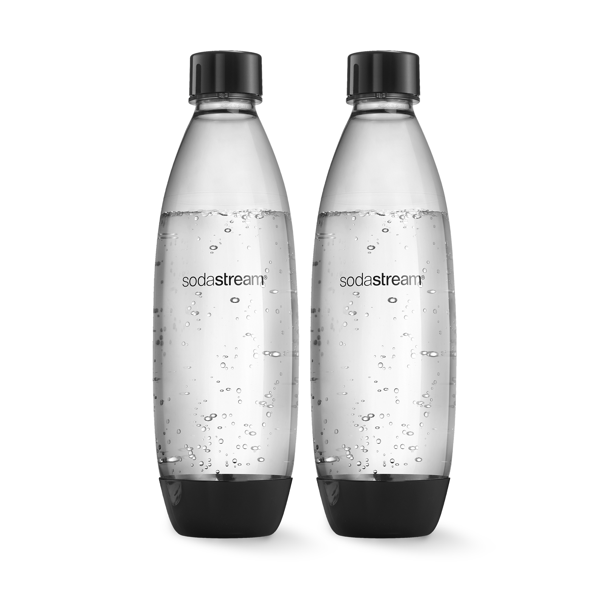 צמד בקבוקי פלסטיק בצבע שחור בנפח 1 ליטר* - מתאים לשימוש במדיח sodastream